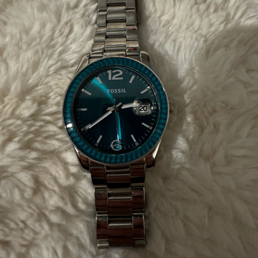 Teal Fossil Watch